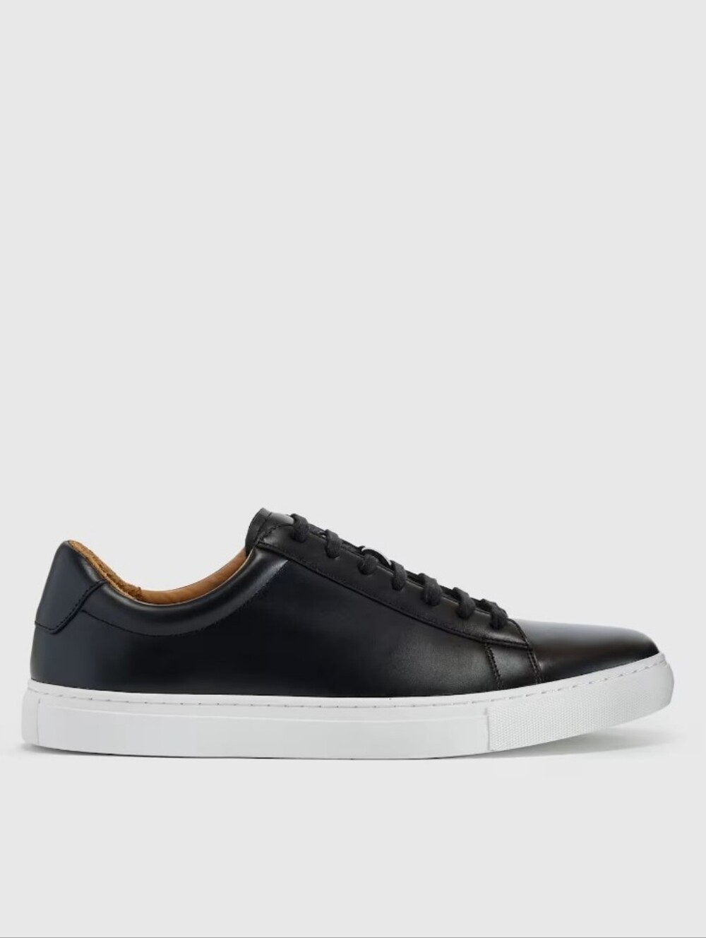 Quince Mens Italian Leather Everyday Sneaker - black